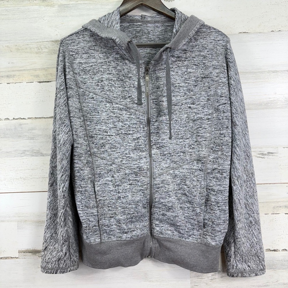 Marc New York MNY Heathered Gray Full Zip Hoodie Jacket Women Size Medium